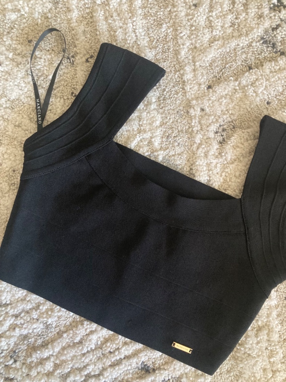 NWT Marciano guess black sleeveless cropped bandage top - Picture 2 of 4